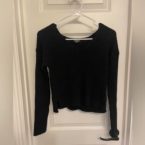 black knit sweater